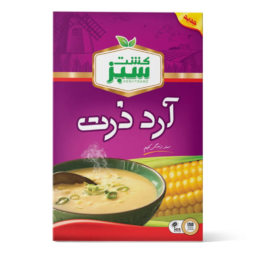 آرد ذرت 300 گرمی جعبه‌ای کشت سبز