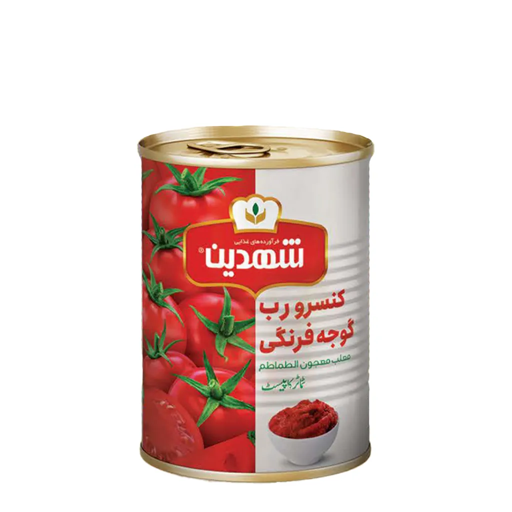 رب گوجه‌فرنگی 400 گرمی قوطی درب آسان شهدین