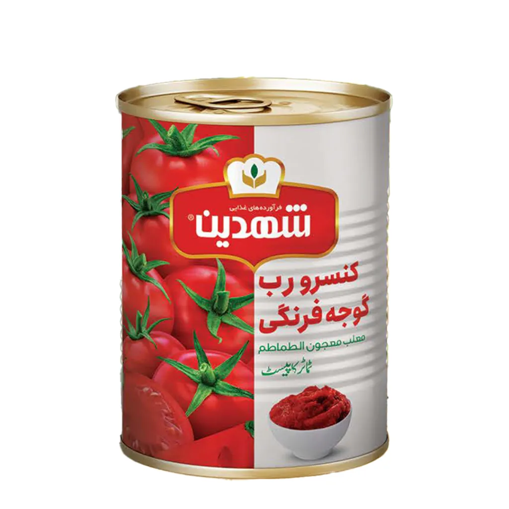 رب گوجه‌فرنگی 800 گرمی قوطی درب آسان شهدین