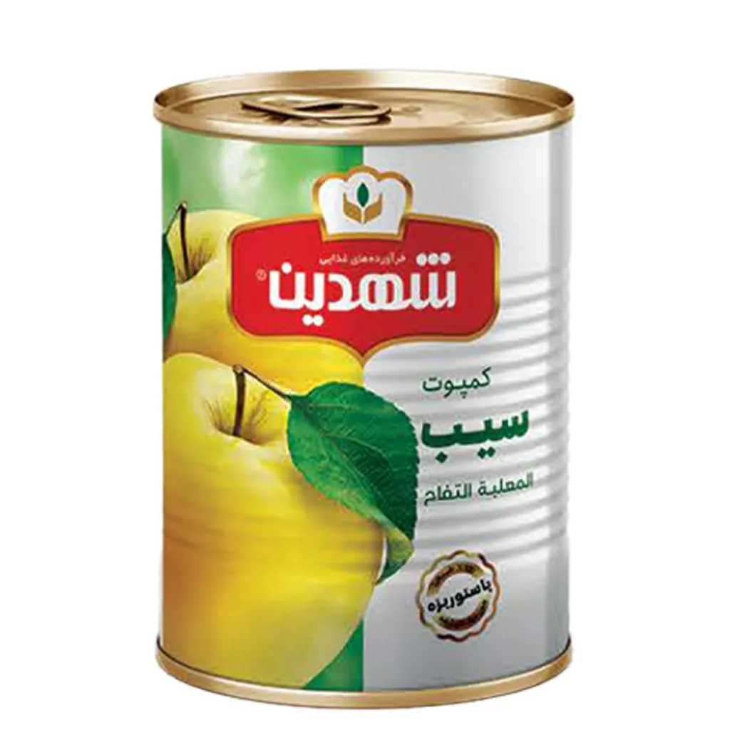 [100513] کمپوت سیب 370 گرمی قوطی درب آسان شهدین