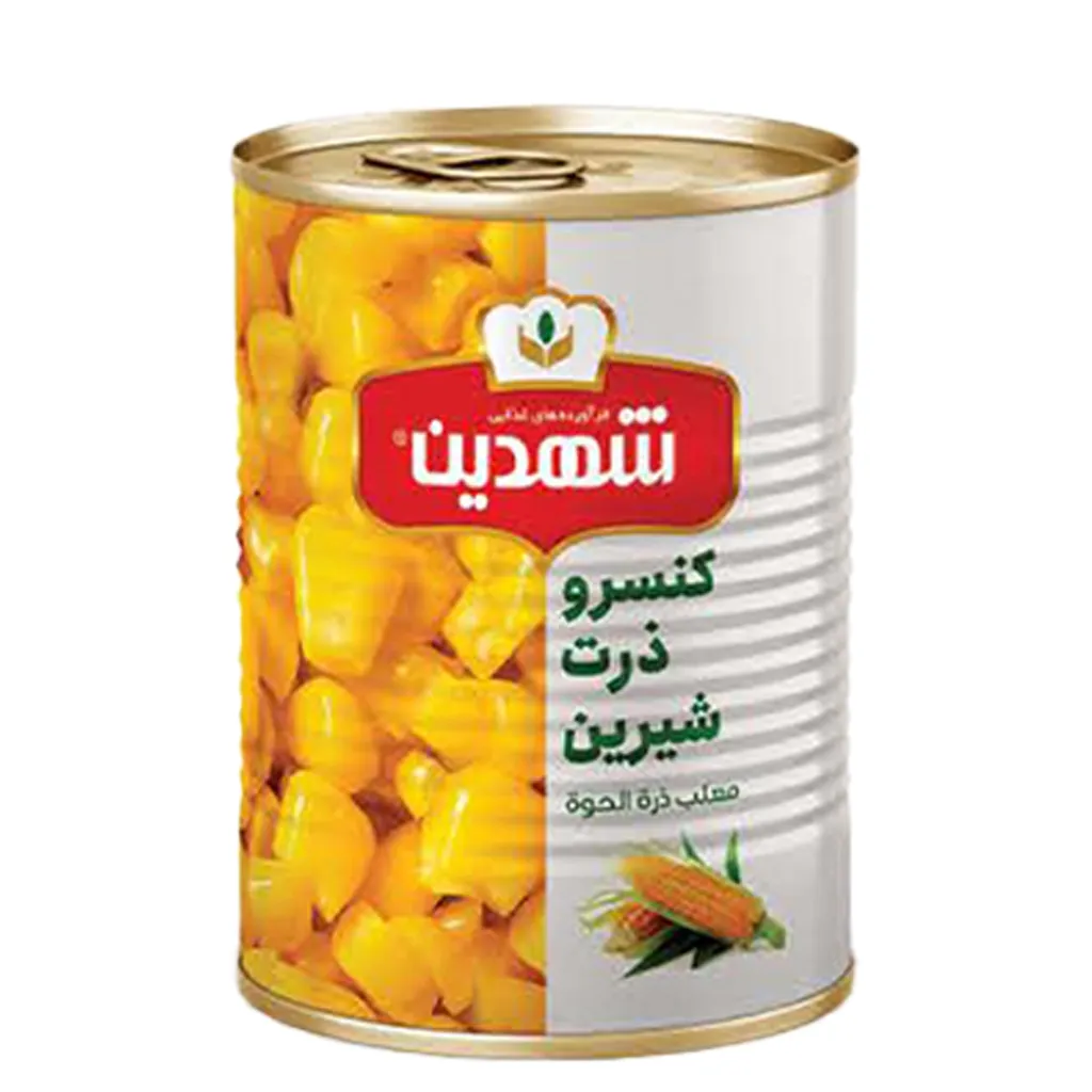 کنسرو ذرت 370 گرمی قوطی شهدین