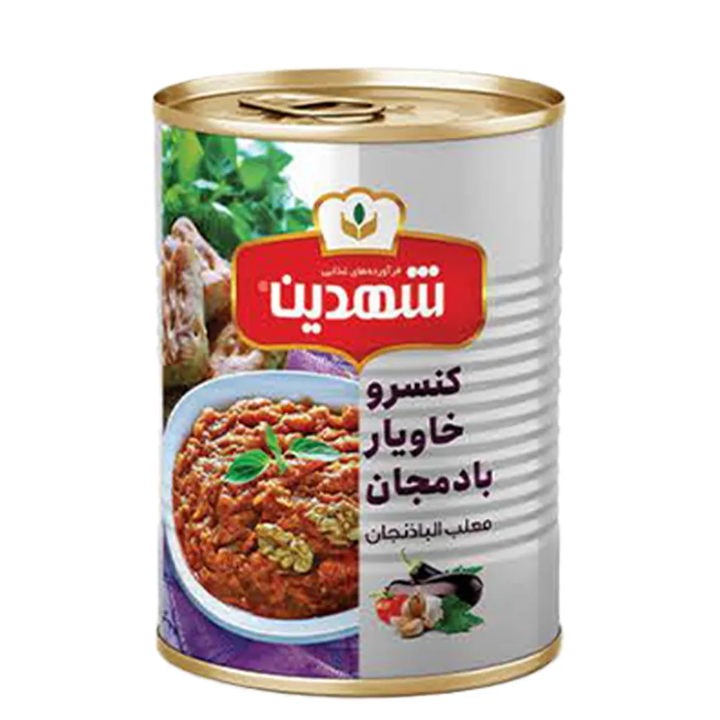 [100521] کنسرو بادمجان 370 گرمی قوطی درب آسان شهدین
